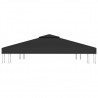 Toldo de cenador 2 niveles 310 g/m² 3x3 m negro 5