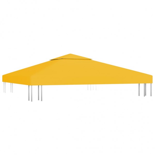 Toldo de cenador 2 niveles 310 g/m² 3x3 m amarillo M 5