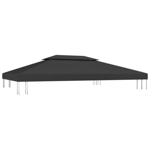 Toldo de cenador 2 niveles 310 g/m² 4x3 m negro M 4
