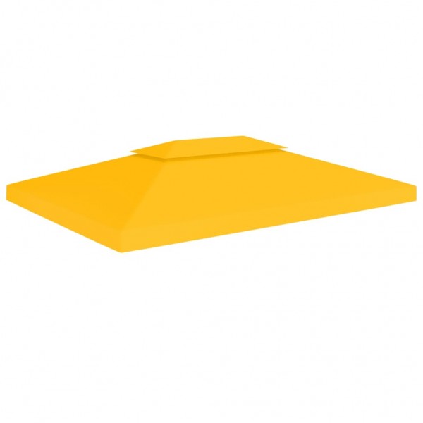 Toldo de cenador 2 niveles 310 g/m² 4x3 m amarillo D