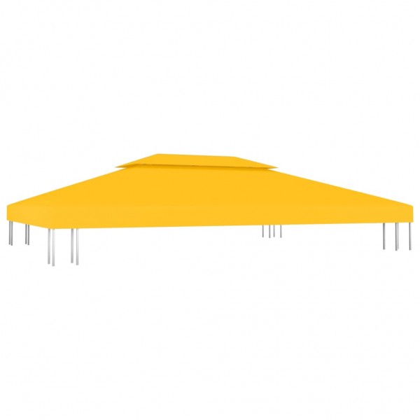 Toldo de cenador 2 niveles 310 g/m² 4x3 m amarillo M 4
