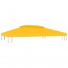 Toldo de cenador 2 niveles 310 g/m² 4x3 m amarillo 4