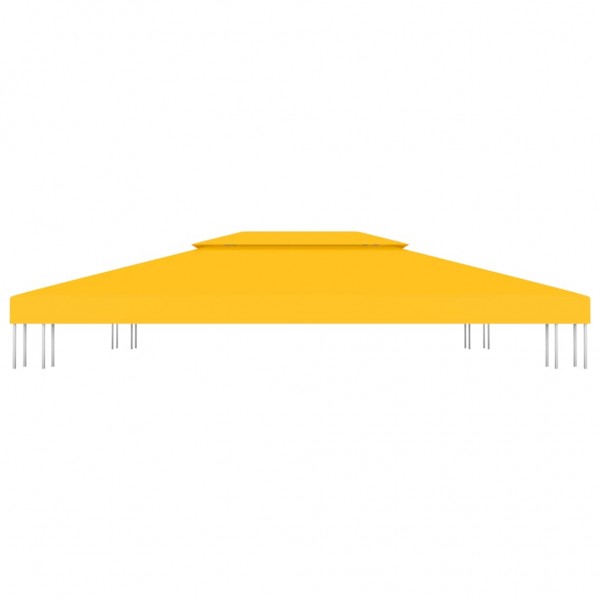 Toldo de cenador 2 niveles 310 g/m² 4x3 m amarillo M 5