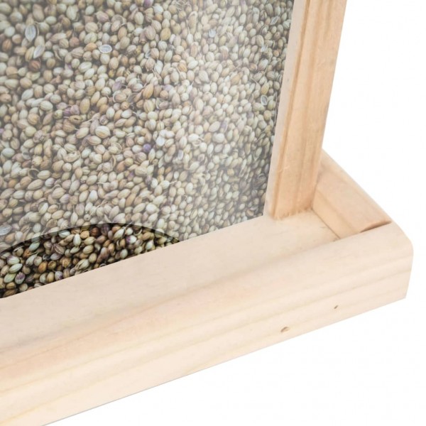 Comederos para pájaros 4 unidades madera de abeto M 4