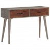 Mesa consola de madera maciza de mango gris 110x35x75 cm 1