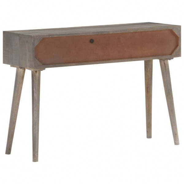 Mesa consola 110x35x75 cm mangueira maciça áspera cinzento M 4