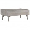 Mesa de centro madera maciza de mango rugosa gris 100x60x40 cm 4