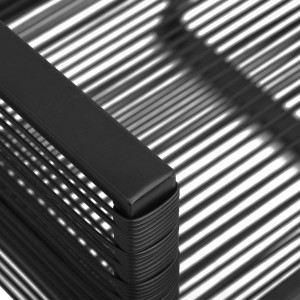 Juego de comedor de jardín 3 piezas ratán PVC negro H