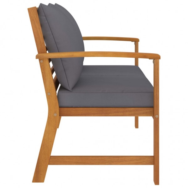 Banco jardim 120 cm c/ almofadão cinzento-escuro acácia maciça M 3