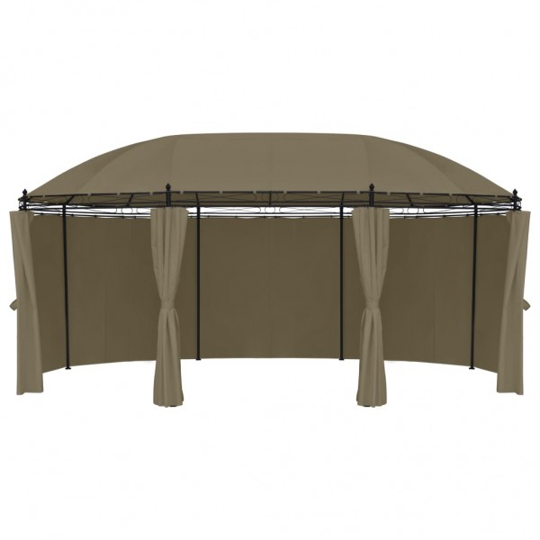 Cenador con cortinas gris taupe 180g/m² 520x349x255 cm M 4