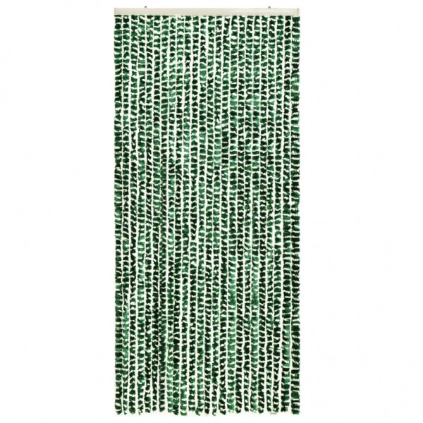 Cortina anti-insetos 90x220 cm chenille verde e branco M 2