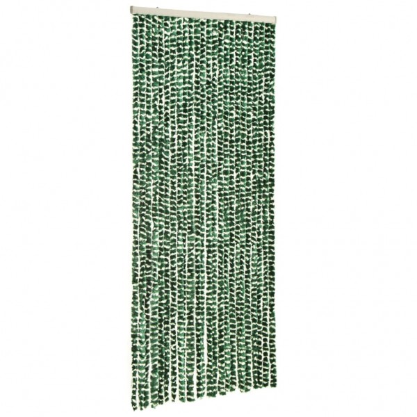 Cortina anti-insetos 90x220 cm chenille verde e branco M 4
