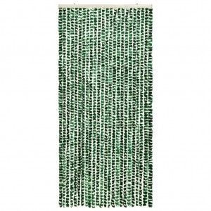 Cortina anti-insetos 100x220 cm chenille verde e branco H
