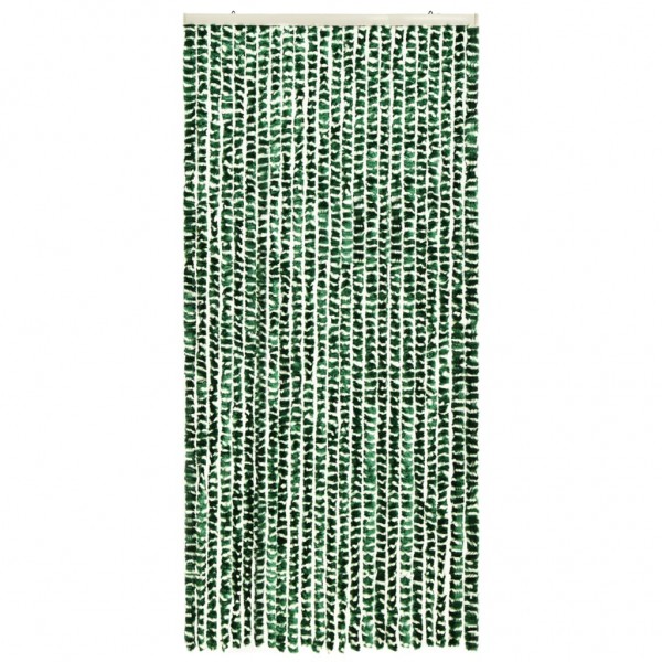 Cortina anti-insetos 100x220 cm chenille verde e branco M 2