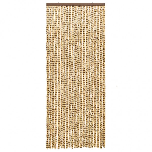 Cortina anti-insetos 56x185 cm chenille bege e castanho M 2