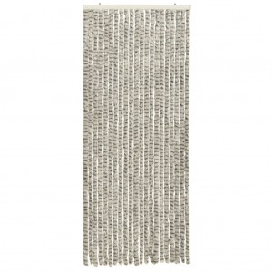 Cortina anti-insetos 56x185 cm chenille cinzento claro e escuro H