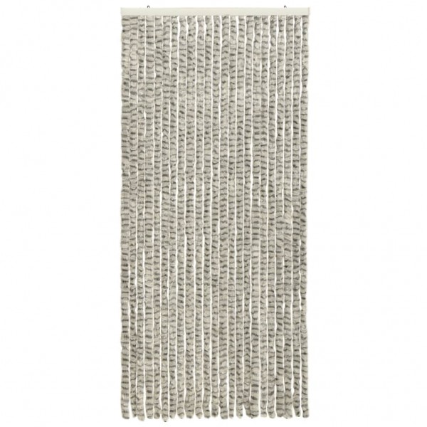 Cortina mosquitera de chenilla gris claro y oscuro 90x220 cm M 2