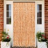 Cortina anti-insetos 100x220 cm chenille ocre e branco 1