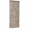 Cortina mosquitera de chenilla gris taupe y blanca 56x185 cm 4