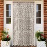 Cortina mosquitera chenilla gris taupe y blanco 100x220 cm 1