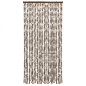 Cortina anti-insetos 100x220 cm chenille cinza-acast. e branco H