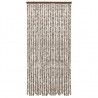 Cortina mosquitera chenilla gris taupe y blanco 100x220 cm 2