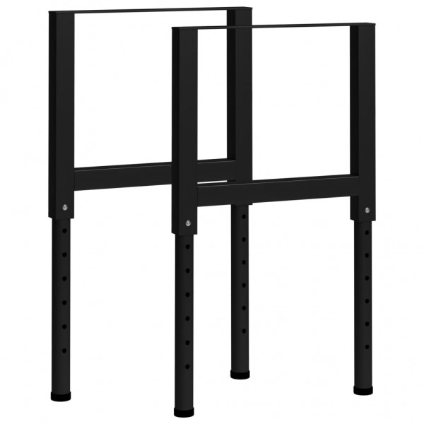 Estructura de banco de trabajo 2 uds metal 55x(69-95.5)cm negro D