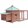 Gallinero con ponedero madera maciza abeto moca 190x72x102 cm 1