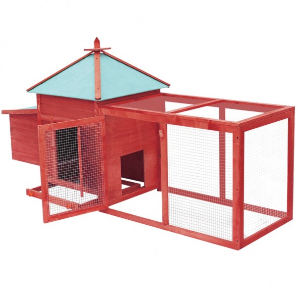 Gallinero con ponedero madera maciza  abeto rojo 190x72x102 cm M 4