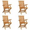 Cadeiras de jardim dobráveis 4 pcs madeira de teca maciça 1