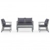 4 pcs conj. lounge jardim c/ almofadões madeira acácia maciça 2