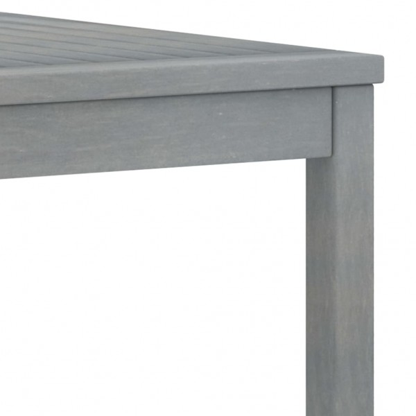 Mesa de centro de madera maciza de acacia gris 100x50x33 cm M 5