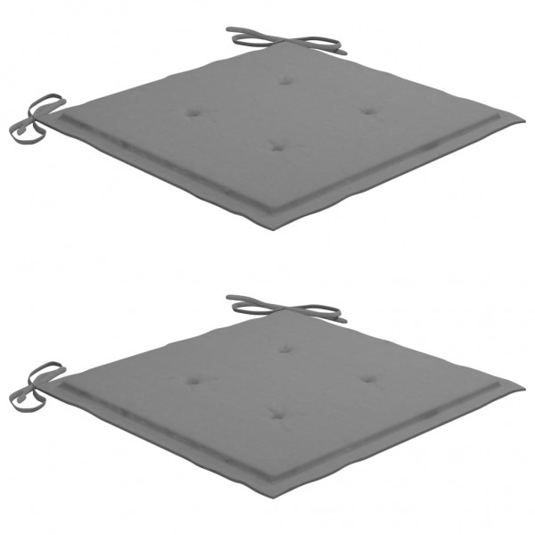 Cojines de silla de jardín 2 uds tela Oxford gris 40x40x3 cm D