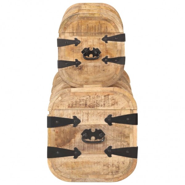 Baús de arrumação 2 pcs madeira de mangueira maciça M 4