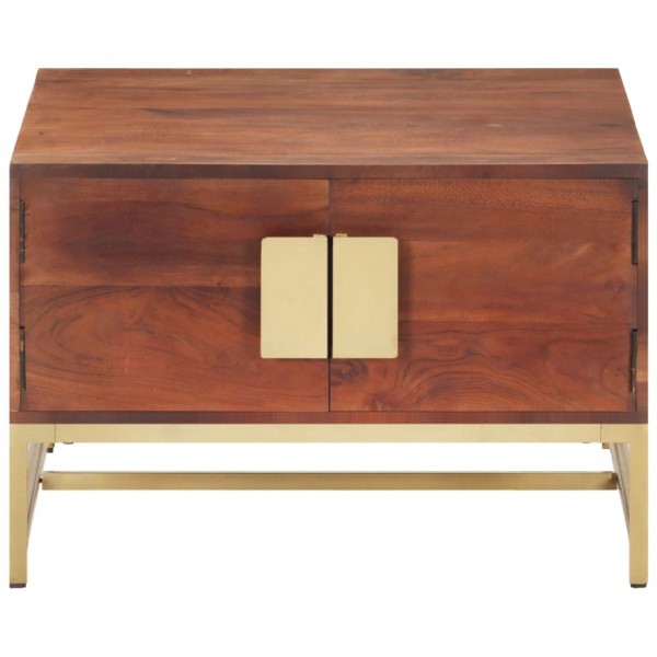 Mesa de centro 67x67x45cm madeira de acácia maciça castanho mel M 3