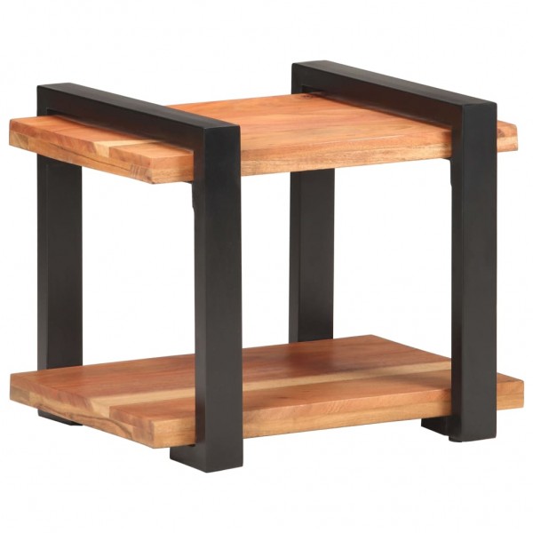Mesita de noche de madera maciza de acacia 50x40x40 cm D