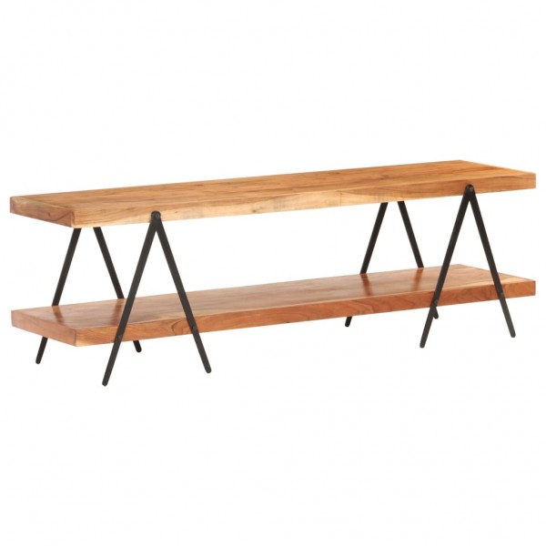 Mueble para TV de madera maciza de acacia 160x40x50 cm D