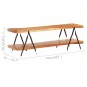 Mueble para TV de madera maciza de acacia 160x40x50 cm 5