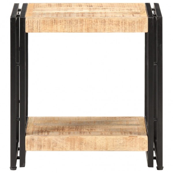 Mesa auxiliar de madera de mango rugosa 40x30x40 cm M 2