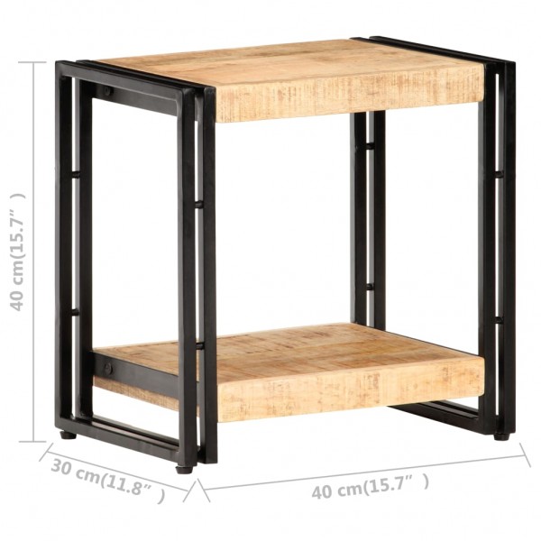Mesa auxiliar de madera de mango rugosa 40x30x40 cm M 5