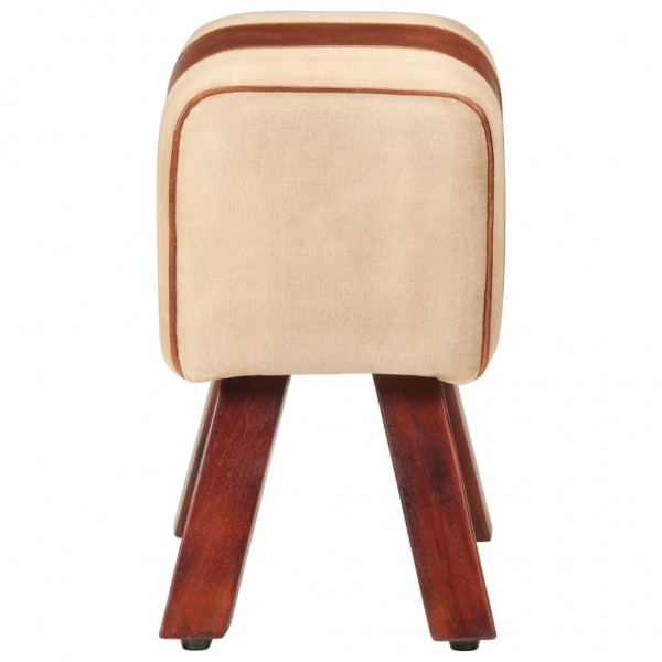 Banco potro gimnasio cuero auténtico madera mango marrón 38 cm M 4