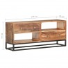 Mueble para TV de madera maciza de acacia rugosa 120x30x50 cm 5