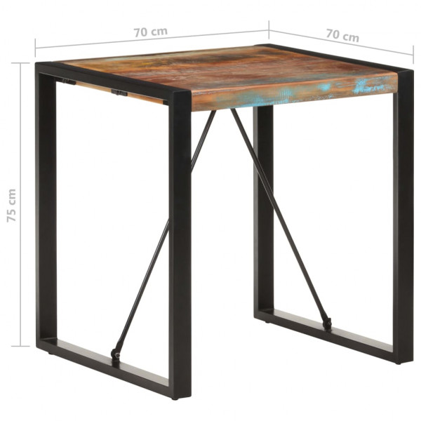 Mesa de comedor de madera maciza reciclada 70x70x75 cm M 5