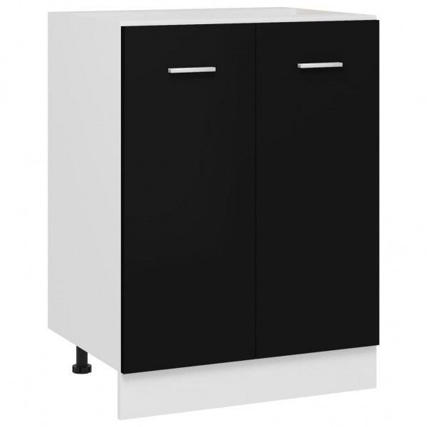 Armario inferior de cocina contrachapada negro 60x46x81.5 cm M 2