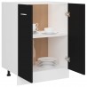Armario inferior de cocina contrachapada negro 60x46x81.5 cm 5