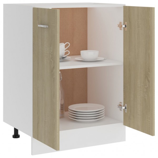 Armario inferior cocina contrachapada color roble 60x46x81.5 cm M 4