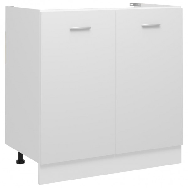 Armario inferior fregadero contrachapada blanco 80x46x81.5 cm M 2