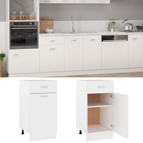 Armario inferior cajón cocina contrachapada blanca 40x46x81.5cm D