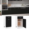 Armario inferior cajón cocina contrachapada negro 40x46x81.5cm 3
