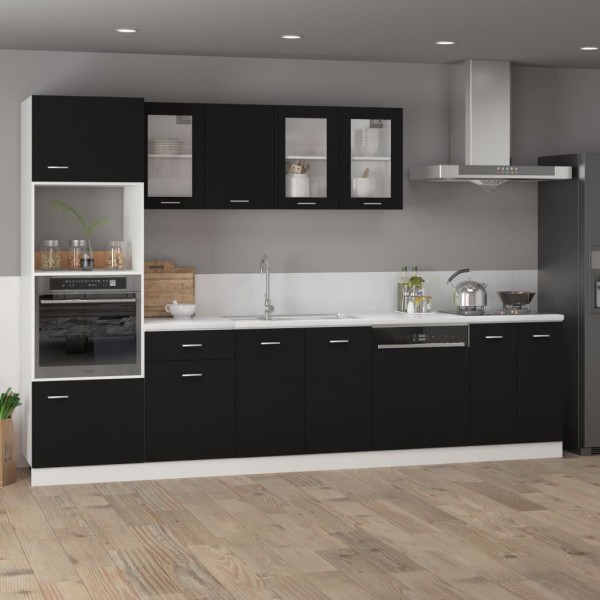 Armario inferior cajón cocina contrachapada negro 40x46x81.5cm M 4
